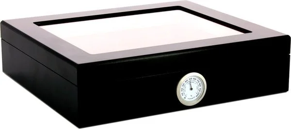 Glasdeckelhumidor schwarz