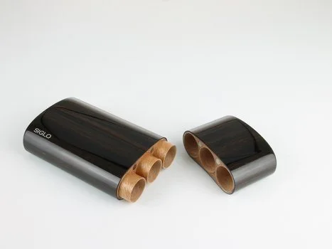 Siglo astuccio in legno di Ebano per 3 sigari Corona