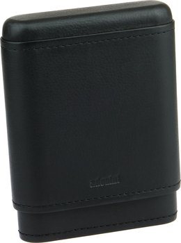 Étui à cigares Adorini en cuir véritable noir 3-5 cigares