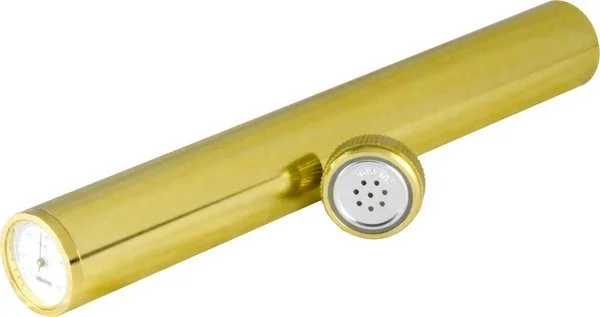 Humidor Adorini tubo dorato, include igrometro