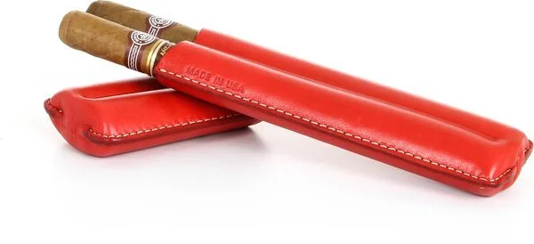 Pochette à cigars double Reinhold Kühn rabattable Top rouge