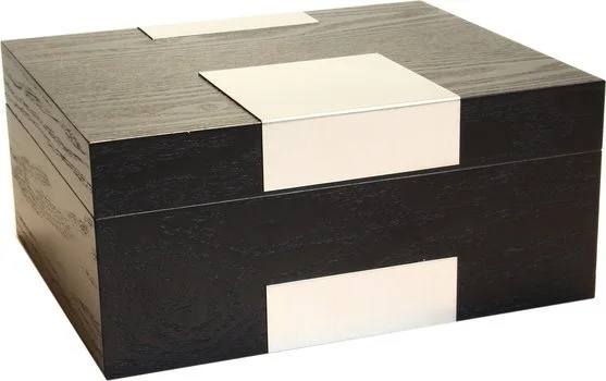 Humidor Real Wood Veneer Black Glassato