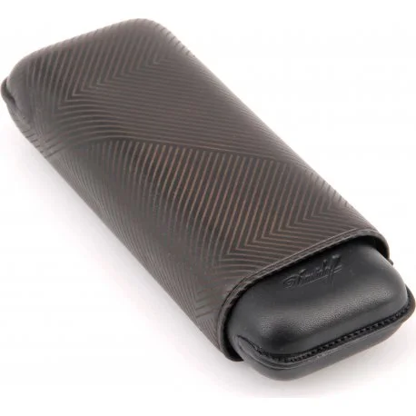 Davidoff Zigarrenetui XL-2 Leder schwarz Blatt