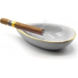 Cendrier à cigares adorini en céramique Leaf White