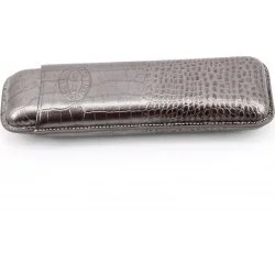Custodia per Sigari Romeo y Julieta in pelle per 2 sigari color argento