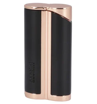 adorini Briquet courbé à jet unique Noir / Or rose avec poinçon pour cigare