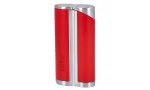 adorini Single Jet Curve Lighter Red / Satin Silver incl. Cigar Punch