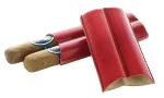 Lubinski Zigarrenetui Leder 2 Robusto rot Foto 4