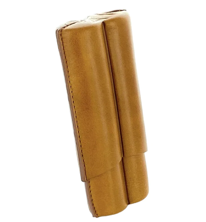 Lubinski Zigarrenetui Leder 2 Robusto cognac