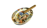 Zigarrenascher Glas oval mit Cuba Design 2 Ablagen Foto 3