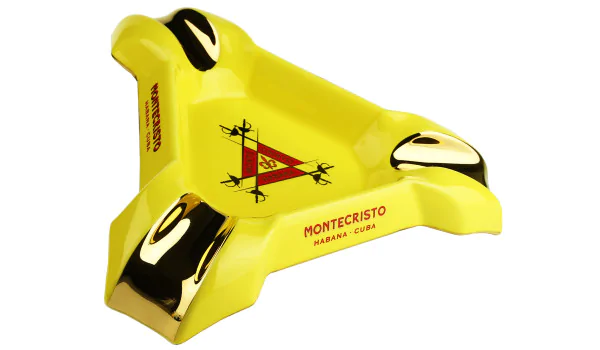 Posacenere per Sigari Montecristo giallo / oro per 3 sigari