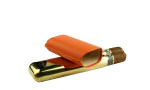 S.T. Dupont Zigarrenetui für 2 Zigarren orange/gold 183256 Foto 3