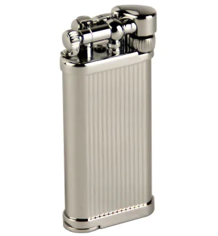 IM Corona pipe Briquet Old Boy chrome à rayures
