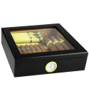 BigSmoke Humidor schwarz mit Glasdeckel