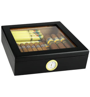 Humidor BigSmoke noir avec couvercle en verre photo 9