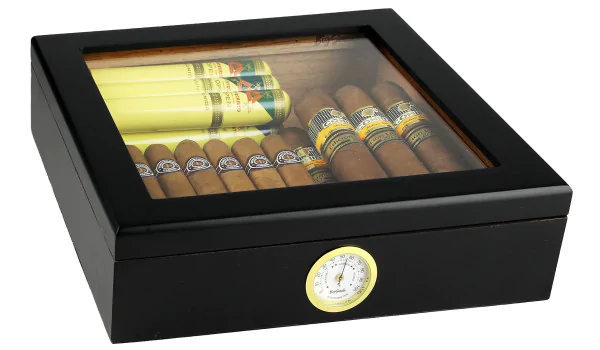 Humidor BigSmoke nero con coperchio di vetro foto 9