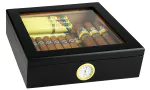 Humidor BigSmoke nero con coperchio di vetro foto 9