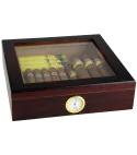 Cave à cigares BigSmoke brun avec couvercle en verre