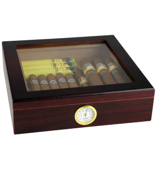 BigSmoke Humidor braun mit Glasscheibe