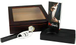 BigSmoke Humidor Set brun avec couvercle en verre photo 7