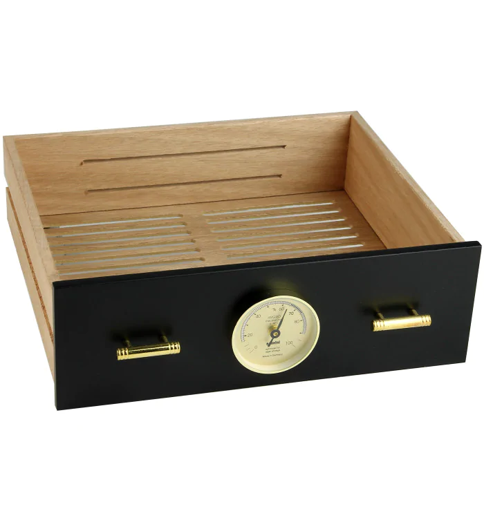 Schublade für adorini Humidor Chianti medium schwarz mit Hygrometer Loch Foto 5