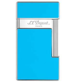 S.T. Dupont Slimmy Briquet bleu clair Laqué Chrome 028007