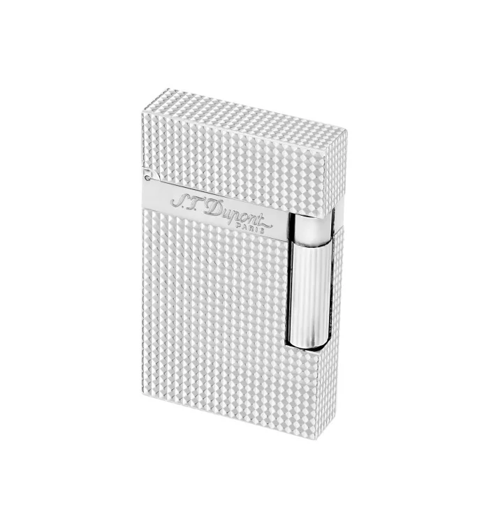 Accendino ST Dupont Ligne 2 argento con diamanti foto 101