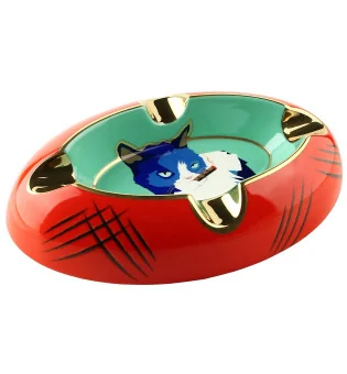 Posacenere Siglo Cat blu/rosso