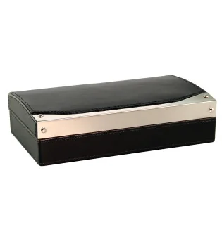 Humidor da Viaggio in Pelle Nera con Tagliasigari