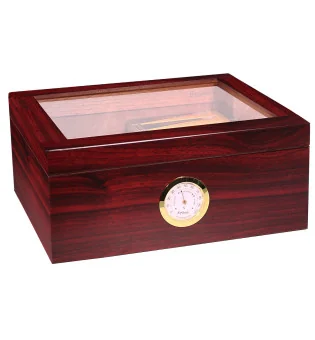 BigSmoke Humidor Medium braun mit Glasdeckel