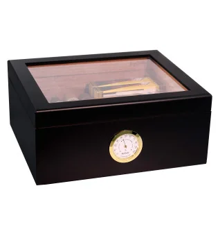 BigSmoke Humidor Medium schwarz mit Glasdeckel