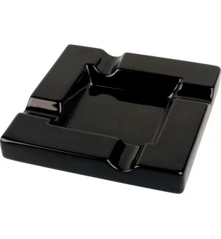 Posacenere in ceramica nero con 4 poggia sigari