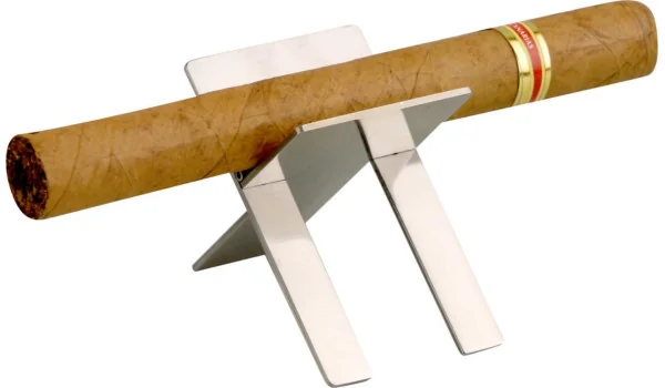 Poggia sigari in metallo cromato grande