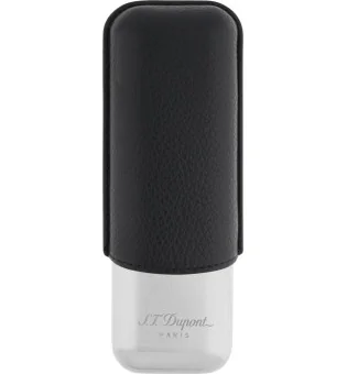 S.T. Dupont Zigarrenetui für 2 Zigarren schwarz/chrom 183260