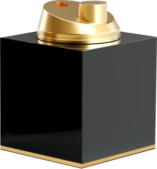 Accendino adorini con Fiamma a Getto da Tavolo Nero Lucido Oro