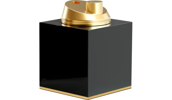 adorini Tischfeuerzeug Hochglanz schwarz Gold