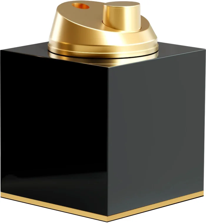 Accendino adorini con Fiamma a Getto da Tavolo Nero Lucido Oro