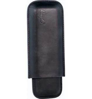 Portasigari Angelo nero x 2 sigari in pelle