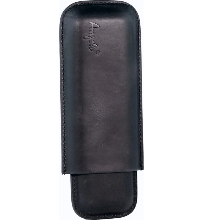 Portasigari Angelo nero x 2 sigari in pelle