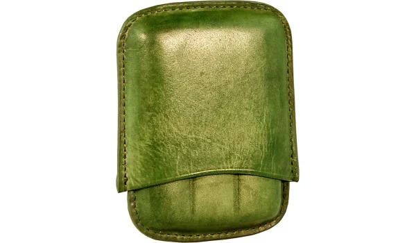 Etui à cigares Angelo 3 cigares cuir vert