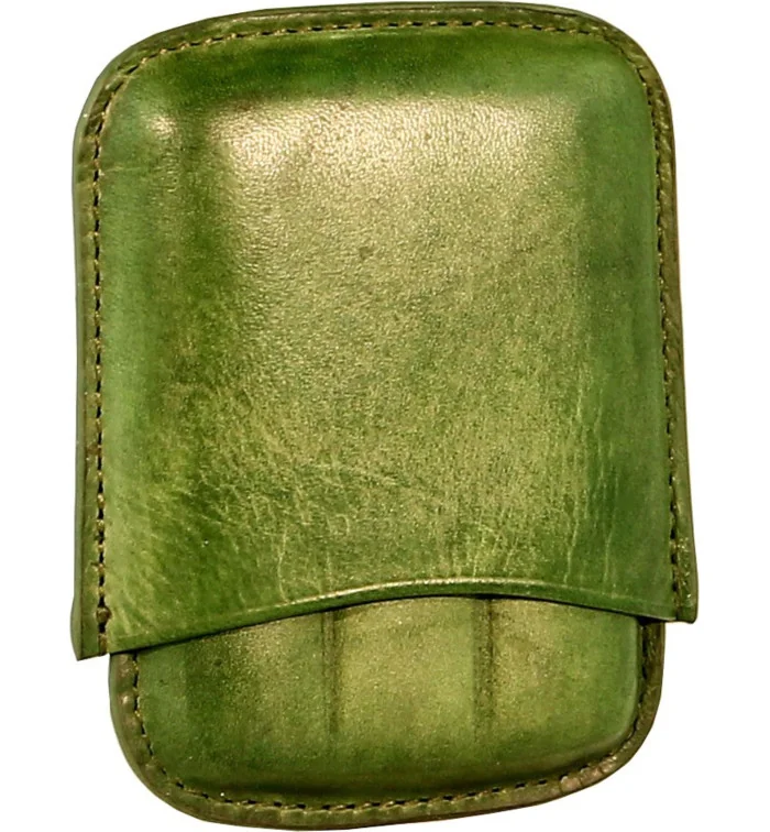 Portasigari Angelo x 3 sigari in pelle verde