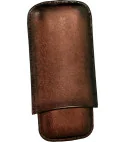 Etui à cigares Angelo 3 cuir marron foncé