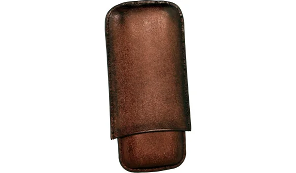 Etui à cigares Angelo 3 cuir marron foncé