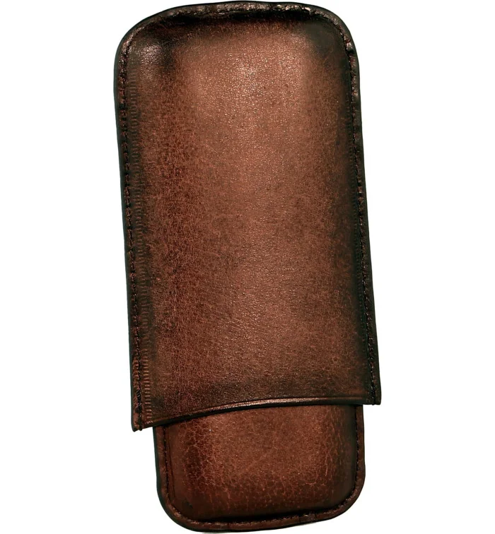Portasigari Angelo x 3 sigari in pelle marrone scuro
