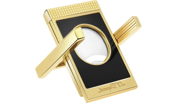 Tagliasigari a doppia lama S.T. Dupont  con supporto per sigari Oro Nero 003393