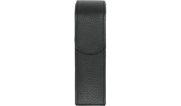 adorini portasigari tascabile in pelle 2 sigari nero, filato nero