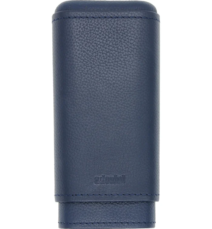 Custodia per sigari adorini in vera pelle per 2-3 sigari Blu