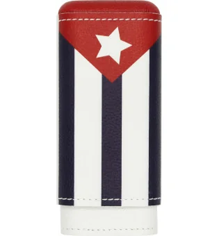 Étui à cigare adorini en cuire véritable 2-3 cigares drapeau cubain