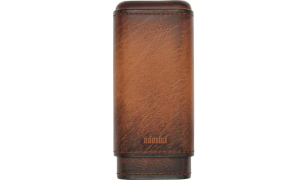 adorini Étui en cuir véritable vintage 2-3 Cigares marron