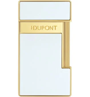 S.T. Dupont Slimmy Feuerzeug Naturlack Weiß Gold 028224